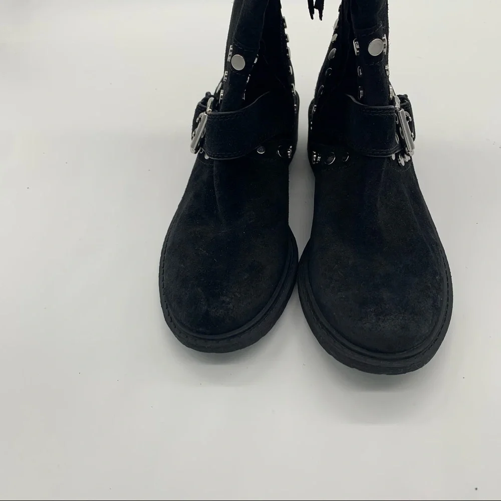 Sam Edelman Deryn Stud moto Boot Black Suedes‎ - Picture 4 of 6